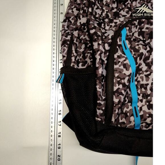 High Sierra Back Pack Book Bag Camo Black Gray Blue Polyester - Picture 8 of 10